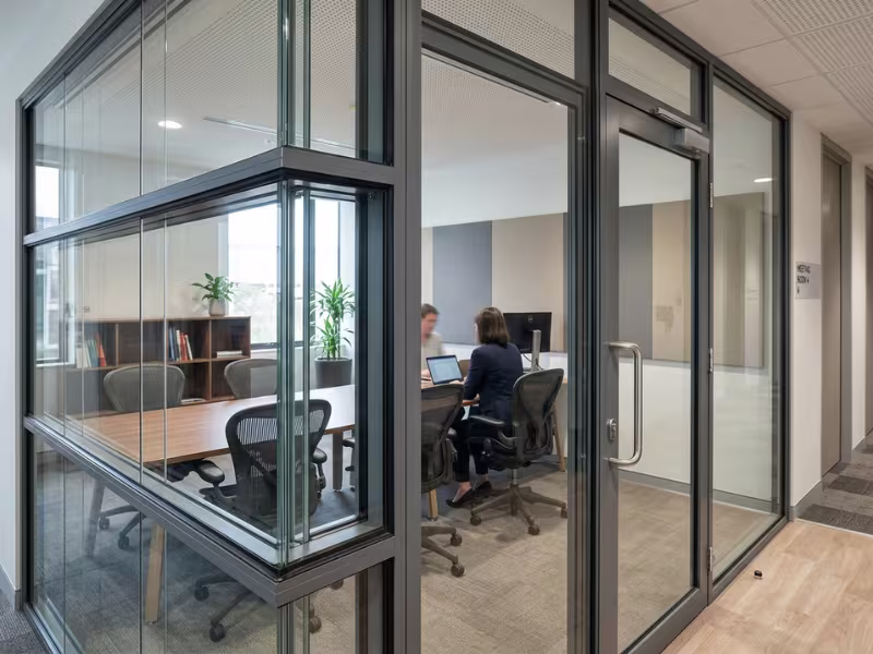Double glazed glass meeting room partition Double glazed glass meeting room partition