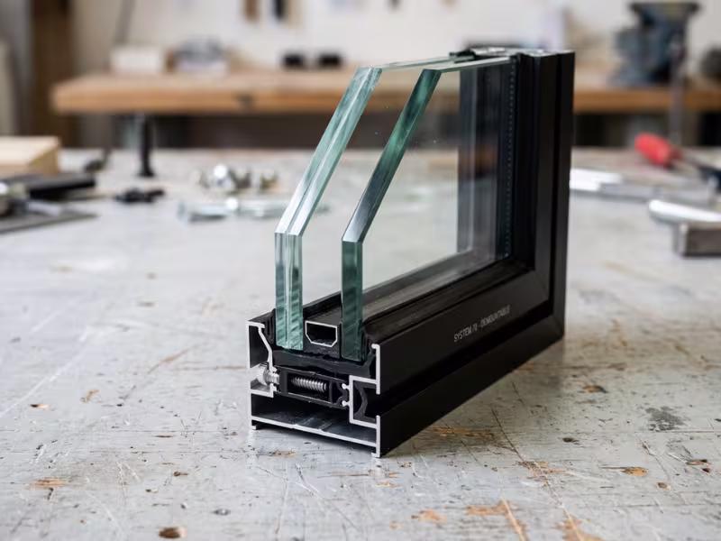 Double glazed glass partition frame section Double glazed glass partition frame section