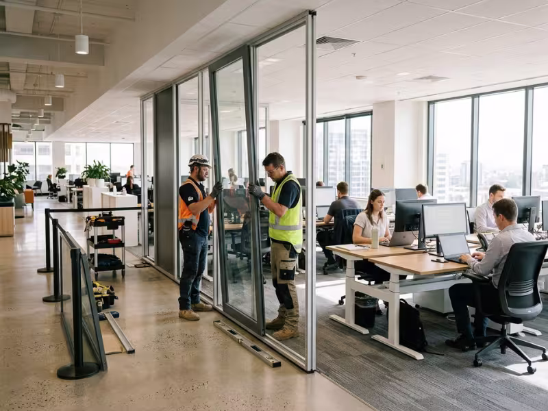 Low disruption demountable wall installation Low disruption demountable wall installation