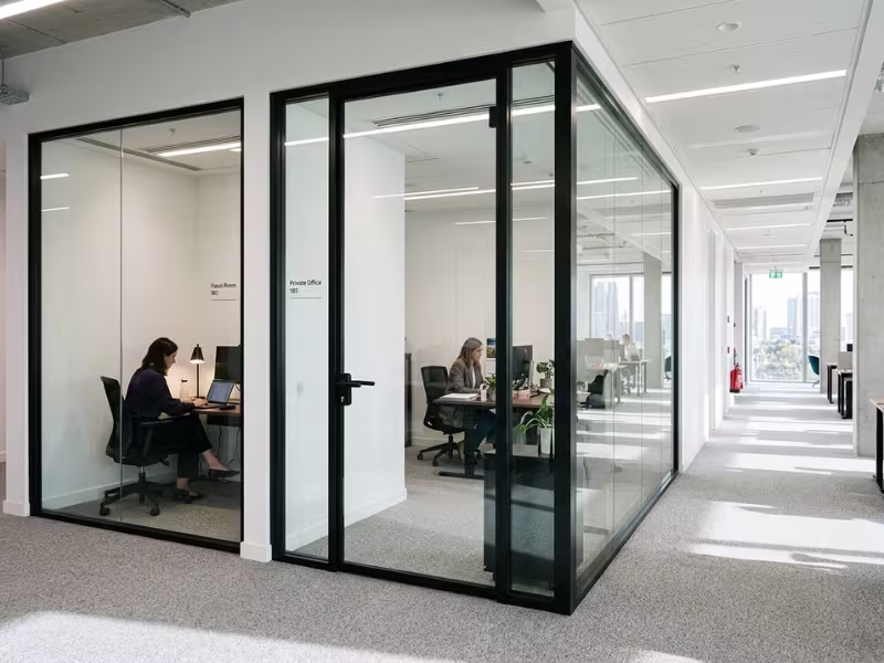 Single and double glazed office rooms side by side Single and double glazed office rooms side by side
